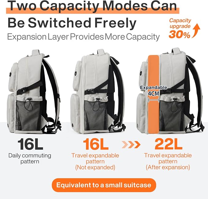 mixi Large Capacity Travel Laptop Backpack, Lightweight Durable College Bookbag - Image 4