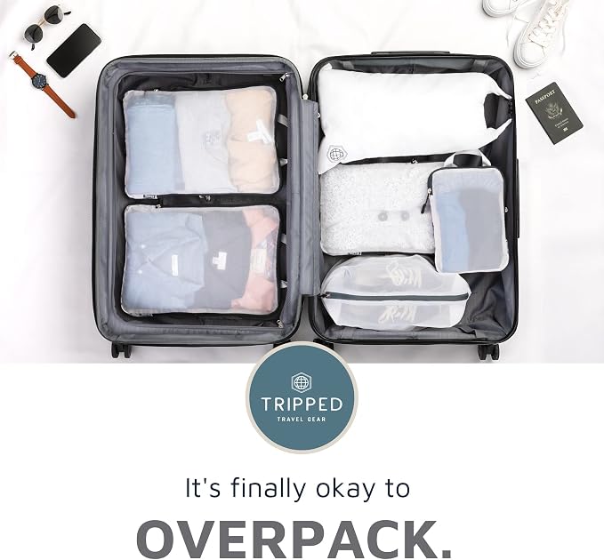 Large Packing Cube Set with See Through Mesh- Compression Packing Cubes Travel - Image 7