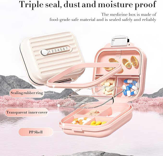 Travel Pill Organizer Box with Medicine Labels, Daily Medication Organizer - Image 7