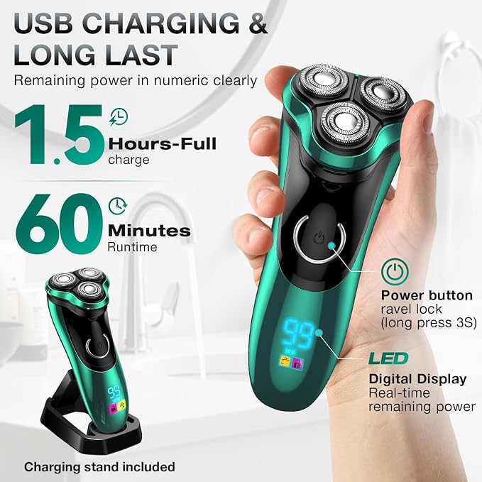 Electric Razor for Men, Rechargeable Shaver - Image 7