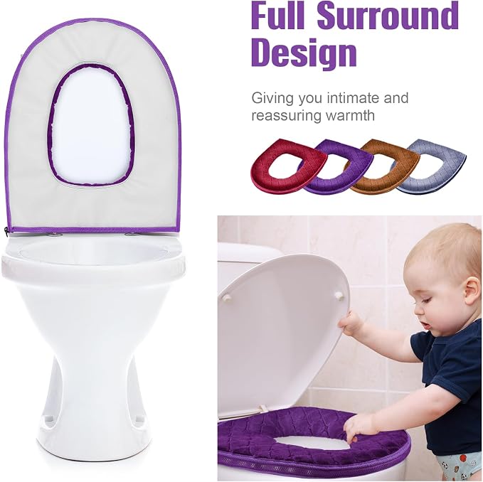 Riakrum 4 Pcs Toilet Seat Covers Pads - Image 4