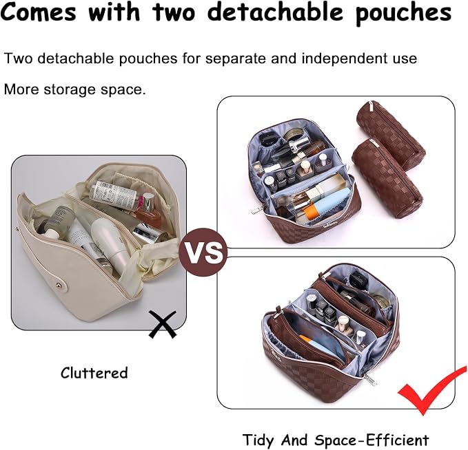 Travel Makeup Bag Organizer Cosmetic Bag: 3 Pcs Set Make up Bags - Image 7