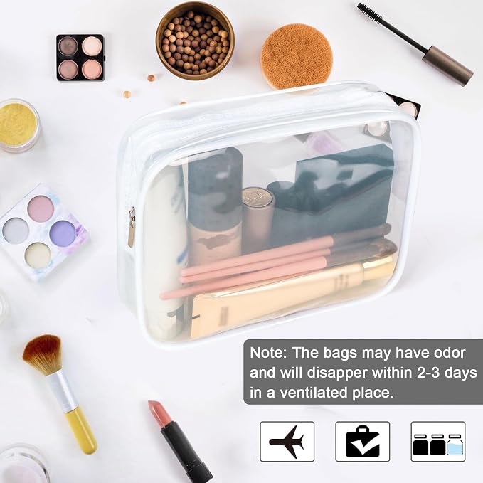 APREUTY Clear Makeup Bags, TSA Approved 6 Pcs Cosmetic Makeup Bags Set Clear PVC - Image 3