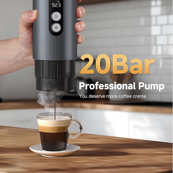 AMZCHEF Portable Espresso Machine w/ 9000mAh Battery & USB-C, 2-in-1 Travel - Image 6