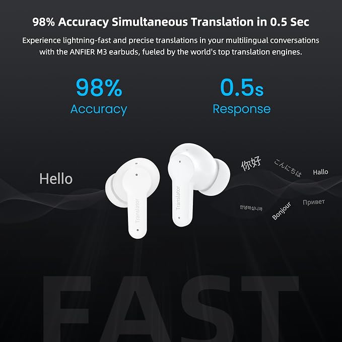 M3 Offline AI Translator Earbuds Support 144 Languages & Accents Translation - Image 3