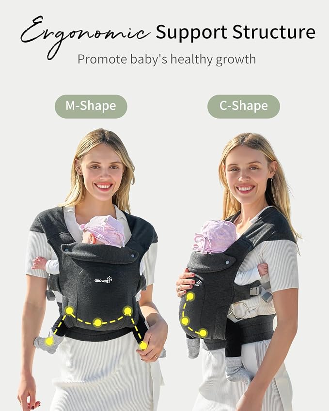 GROWNSY Baby Carrier Newborn to Toddler, Cozy Baby Wraps Carrier, Ergonomic - Image 5