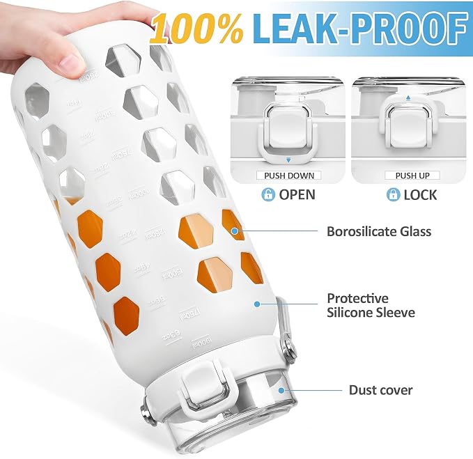 MUKOKO 64oz Glass Water Bottles - Image 4