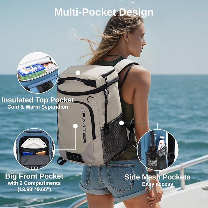 SPARTER Backpack Cooler Insulated Leak Proof 33/49 Cans, 2 Insulated - Image 4