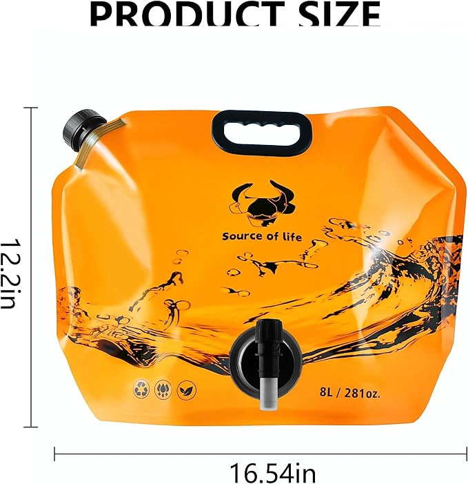 Collapsible 8L Water Storage Bag, BPA-Free Portable Folding Water Jug - Image 2