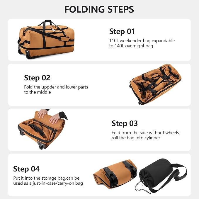 CONTAIL 32" Soft-Sided Rolling Duffle Bag - Image 4