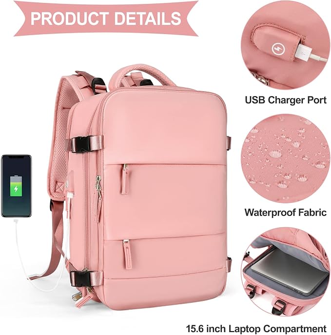 coowoz Large Travel Backpack For Women Men, Carry On Backpack, Hiking Backpack - Image 5