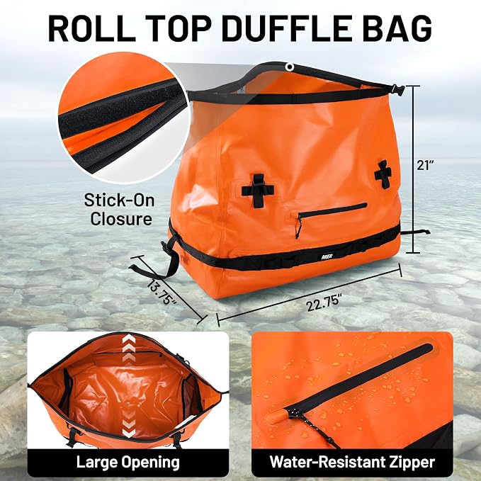 MIER Large Waterproof Duffel Bag Rolltop Dry Backpack Duffle Bags - Image 3