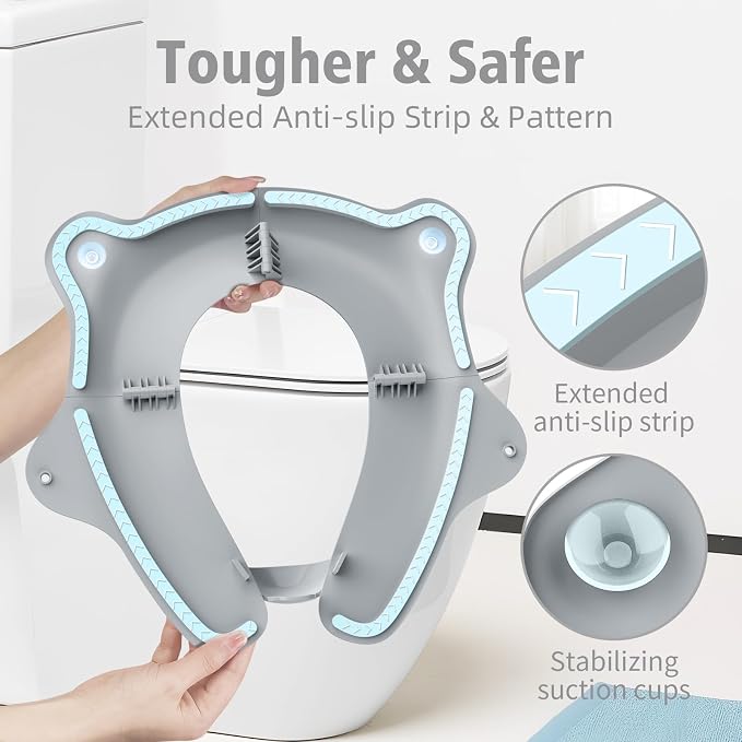 SKYROKU Foldable Kids Toilet Seat – Portable & Anti-Slip Travel Potty Training - Image 3