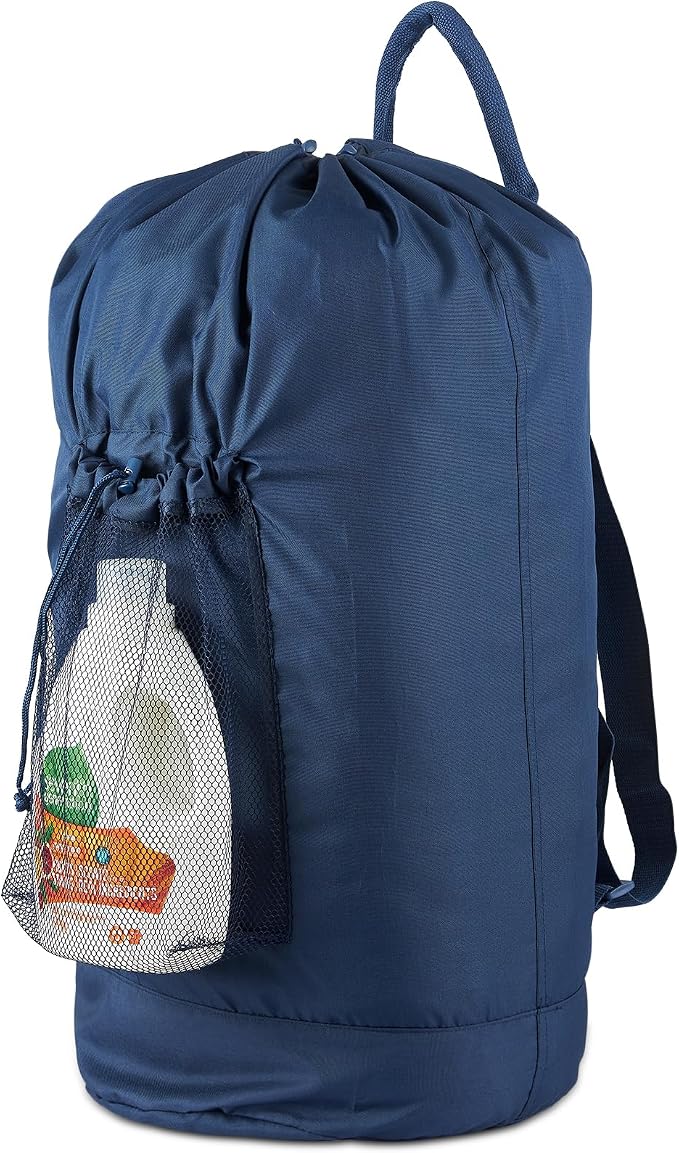 Laundry Bag Backpack with Detergent Holder and Adjustable Shoulder Straps by Seiritex