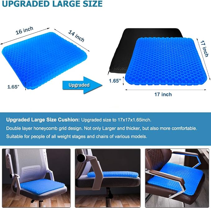 Gel Seat Cushion, Office Seat Cushion Chair Pads - Image 3