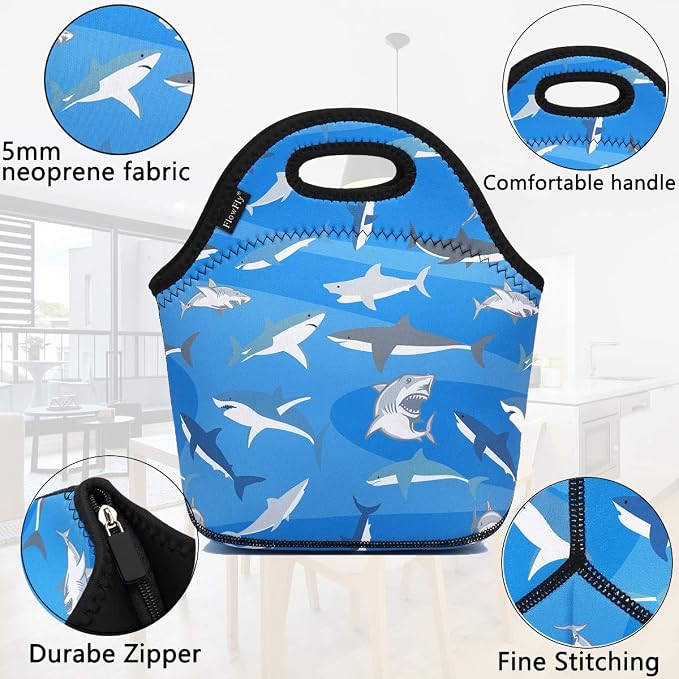 FlowFly Neoprene Kids Lunch box Insulated Soft Bag Mini Cooler Thermal Meal - Image 2