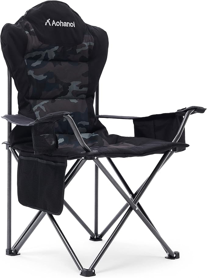 Camping Chairs for Heavy People, Folding Chairs for Outside Outdoor Folding by Aohanoi
