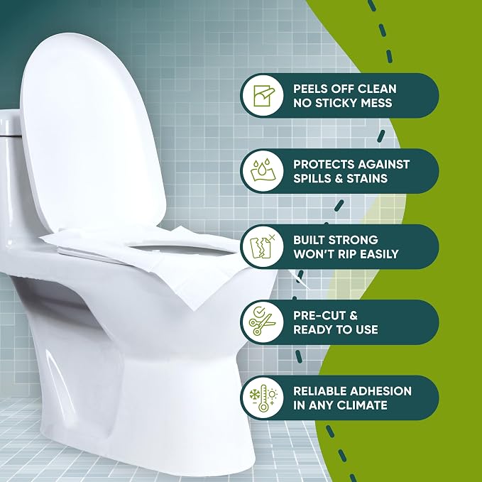 Disposable Toilet Seat Covers Pack of 100 XLarge Flushable Paper Travel Toilet - Image 3