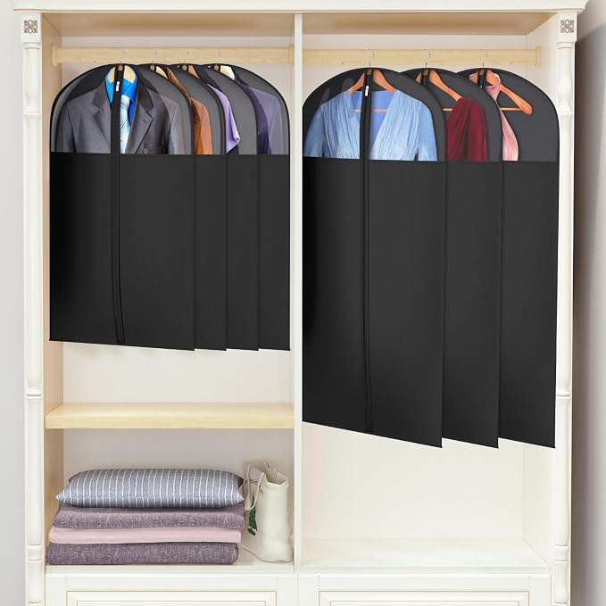 Univivi Long Garment Bags for Hanging Clothes, 6 Pack - Image 6