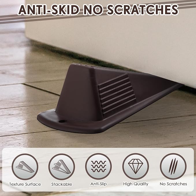 Frienda 8 Pcs Jumbo Door Stoppers Heavy Duty Door Stopper Tall up to 2inch Tall - Image 4