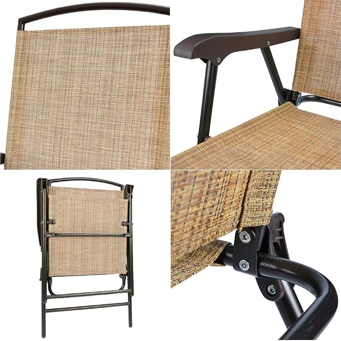 Devoko Patio Folding Chair Deck Sling Chair Camping Garden Pool Beach Using - Image 5