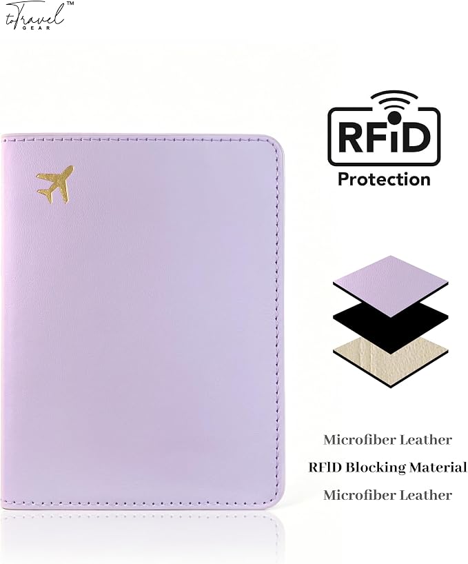 Passport Holder for Travel Essentials, RFID Blocking Passport Cover Case for - Image 2