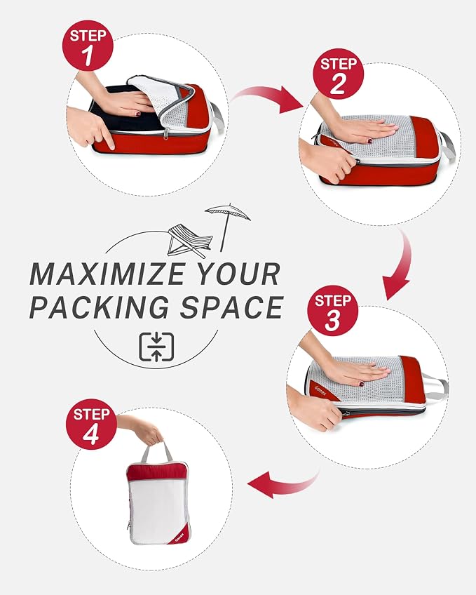 Compression Packing Cubes, Gonex Extensible Storage Mesh Bags Organizers - Image 2