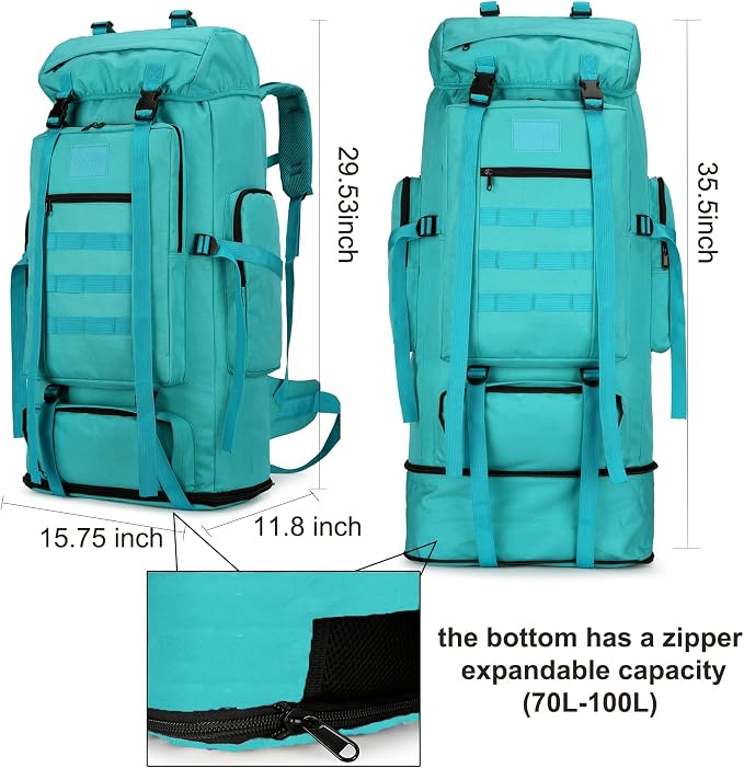Hiking Backpack for Men 70L/100L Camping Backpack Military Rucksack Molle 3 - Image 4