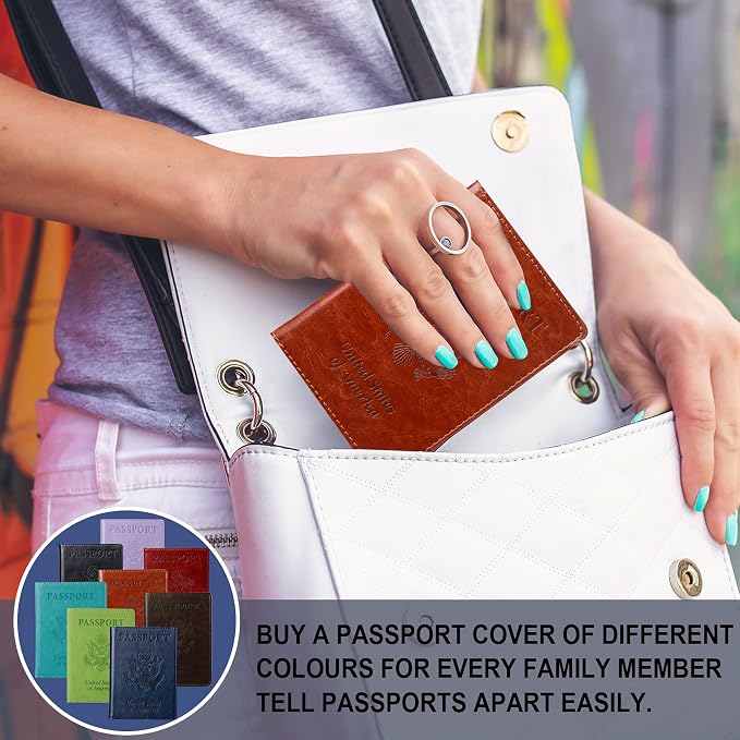 TIGARI Passport Holder for Travel Women Men, PU Leather Passport Wallet Cover - Image 7