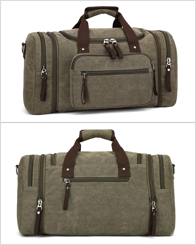 Duffle Bag for Travel, Large Canvas Duffel Bag for Travelling Overnight - Image 2