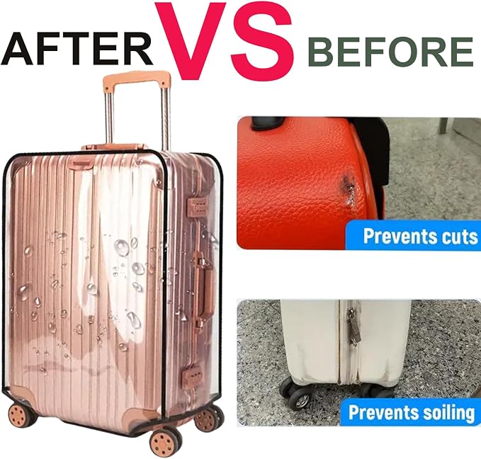30-inch Luggage Cover Protector Clear PVC Waterproof Suitcase Covers, Travel - Image 5