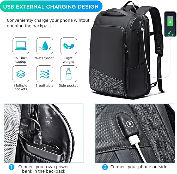 BANGE Travel Backpacks, Weekender Carry On Backpack, Waterproof Men's Business - Image 4