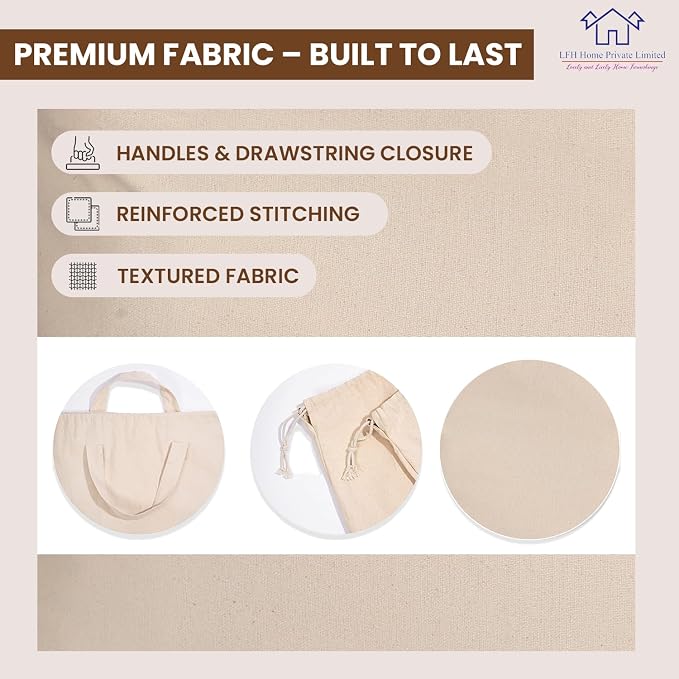 LFH Home Cotton Canvas Extra Large Laundry Bag - Image 7