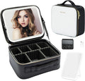 Travel Makeup Bag with LED Mirror – Waterproof Cosmetic Train Case with by ZhenGuiRu