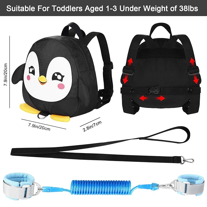 Accmor Toddler Harness Backpack Leash, Cute Penguin Kid Backpacks - Image 3