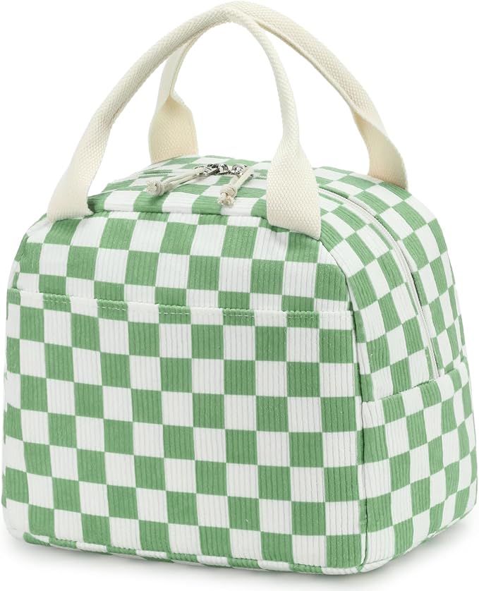 Bluboon Lunch Bag for Women Men Cute Corduroy Lunch Tote Bags Reusable by BLUBOON