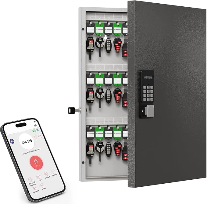 72 Key Lock Box, Key Cabinet Organizer Wall Mount use OTP Technology Unlock by DiDiHere