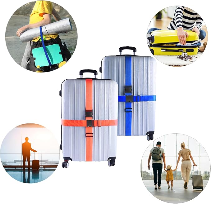 2Pcs Luggage Straps for Suitcase Travel Accessories TSA Approved, 80In Long - Image 8