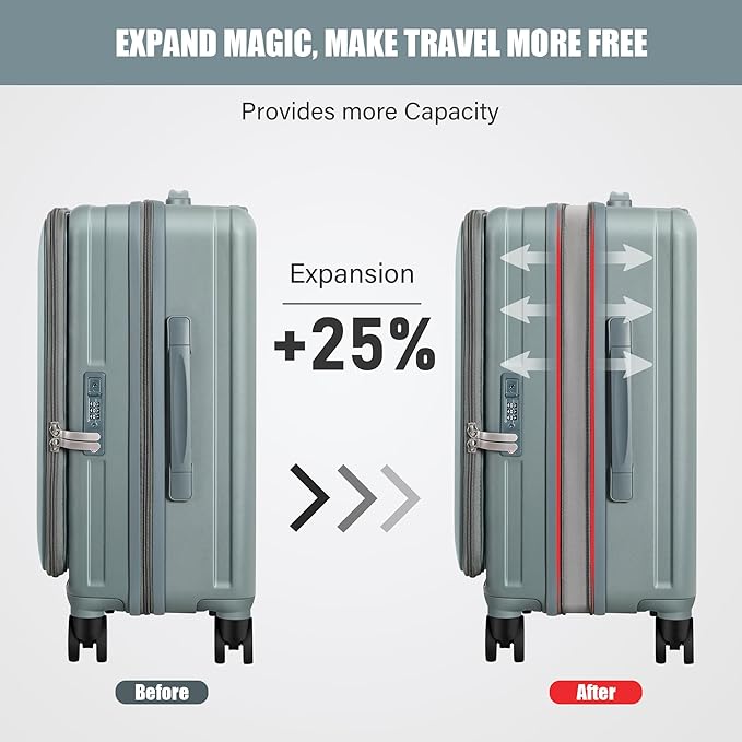 buy 0ne get 0ne free! Carry On Luggage Front Opening 20in Suitcase - Image 4