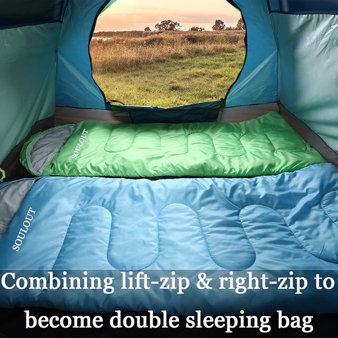 3-4 Season Portable Waterproof Envelope Sleeping Bag - Image 7