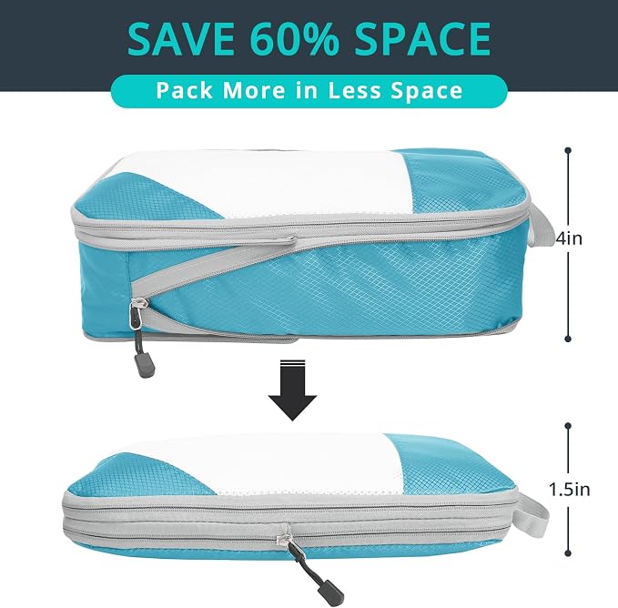 Compression Packing Cubes 3 Set, Compressible Space-Saving Packing Cubes - Image 2