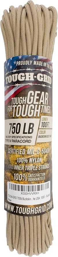 TOUGH-GRID 750 Paracord Rope Nylon Parachute Cord, Made in USA Survival Kit - Image 4