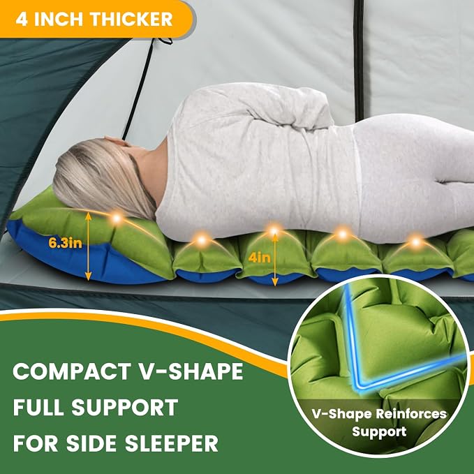Double Sleeping Pad, Ultralight 4in Extra-Thick - Image 3