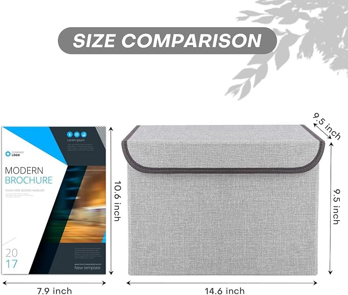 Linen Fabric Foldable Storage Cube Bin Organizer Basket - Image 3