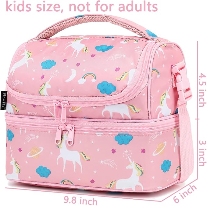 FlowFly Kids Double Decker Cooler Insulated Lunch Bag Large Tote - Image 3