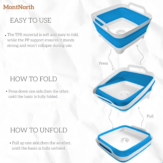 Collapsible Wash Basin 9L, Foldable Dish Tub - Image 3