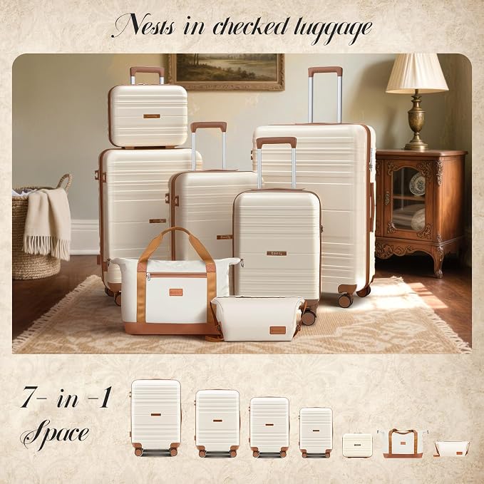 Luggage Sets with spinner wheels, PC+ABS Hard Shell Travel Luggage, Lightweight - Image 8