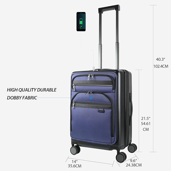 KROSER Hardside Expandable Carry On Luggage 22x14x9 Airline Approved - Image 2