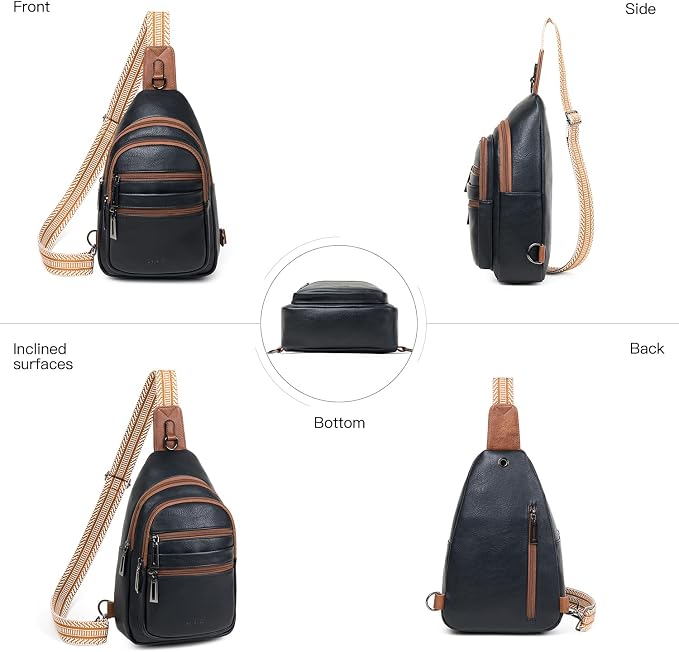 Sling Bag for Women Crossbody Fanny Pack Belt Bag Sling Purse Vegan Leather - Image 5