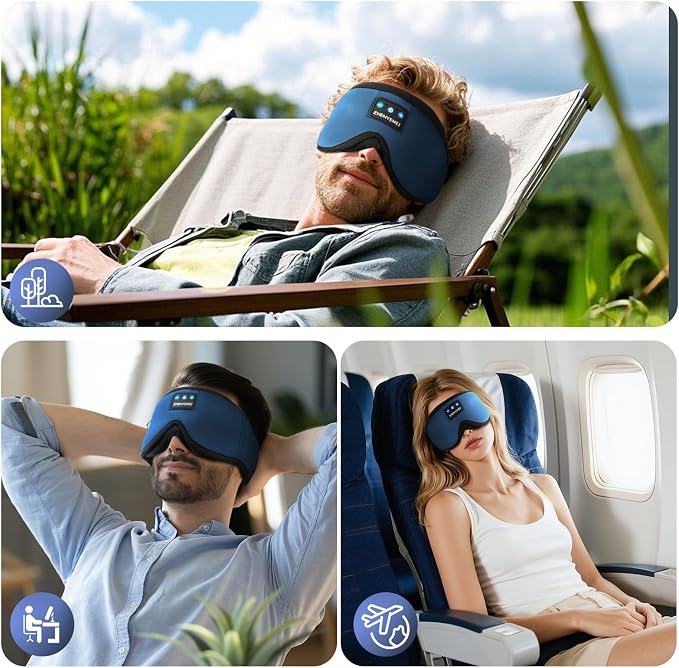 3D Sleep Mask with Bluetooth Headphones, Sleeping Headphones - Image 9